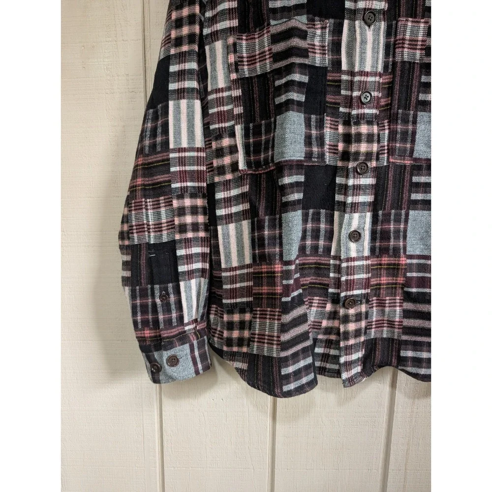 Banana Republic Patchwork Plaid Flannel Shirt Multi-Color Mens M
